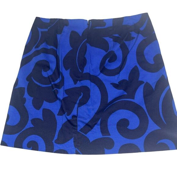 J. Crew Factory Navy & Cerulean Damask Mini Skirt‎ - Size 0 - Picture 8 of 9